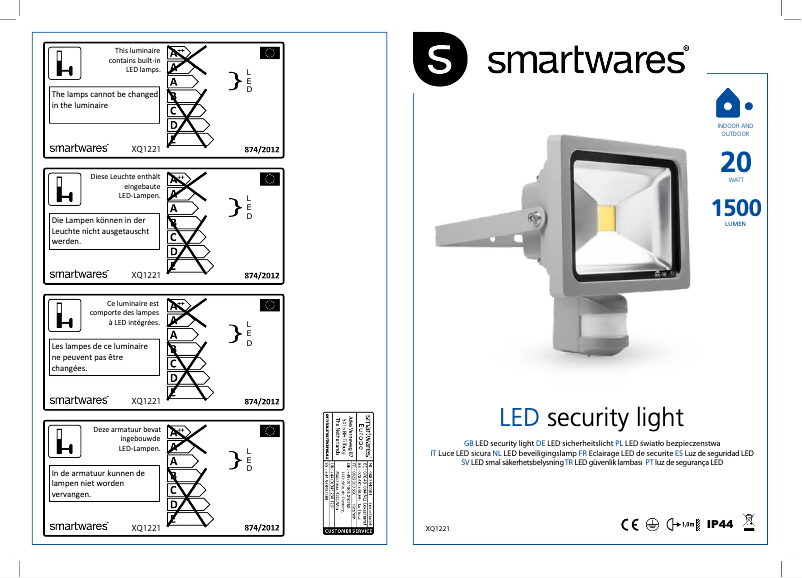 Page n°1 - Manuel utilisateur Smartwares XQ1221
