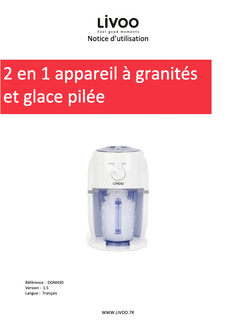 Image de la première page du manuel de l'appareil DOM430