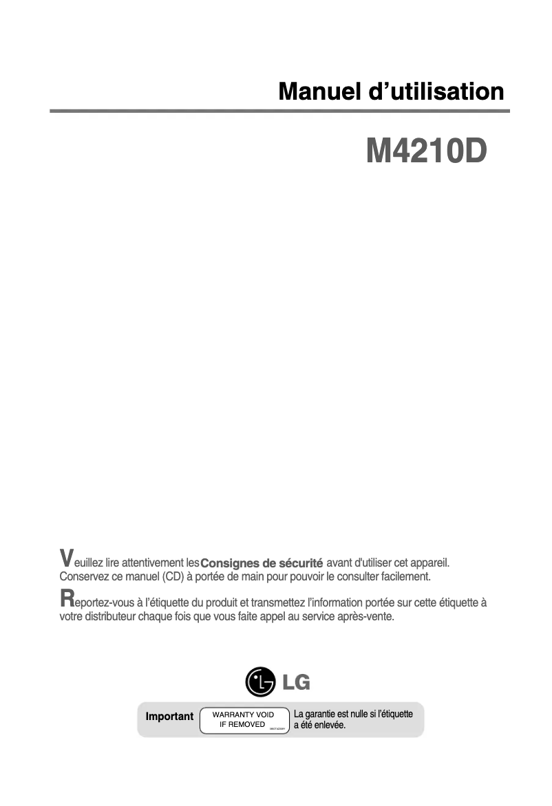 Image de la première page du manuel de l'appareil M4210D-B21