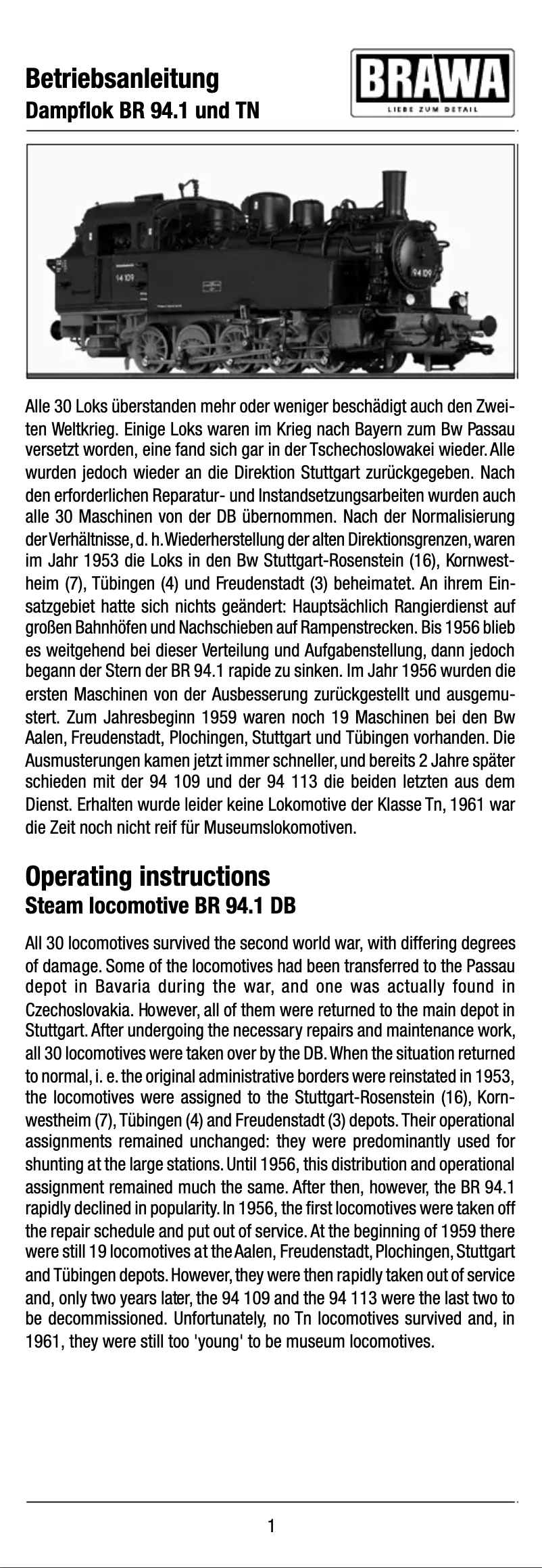 Image de la première page du manuel de l'appareil 40304 BR 94.1