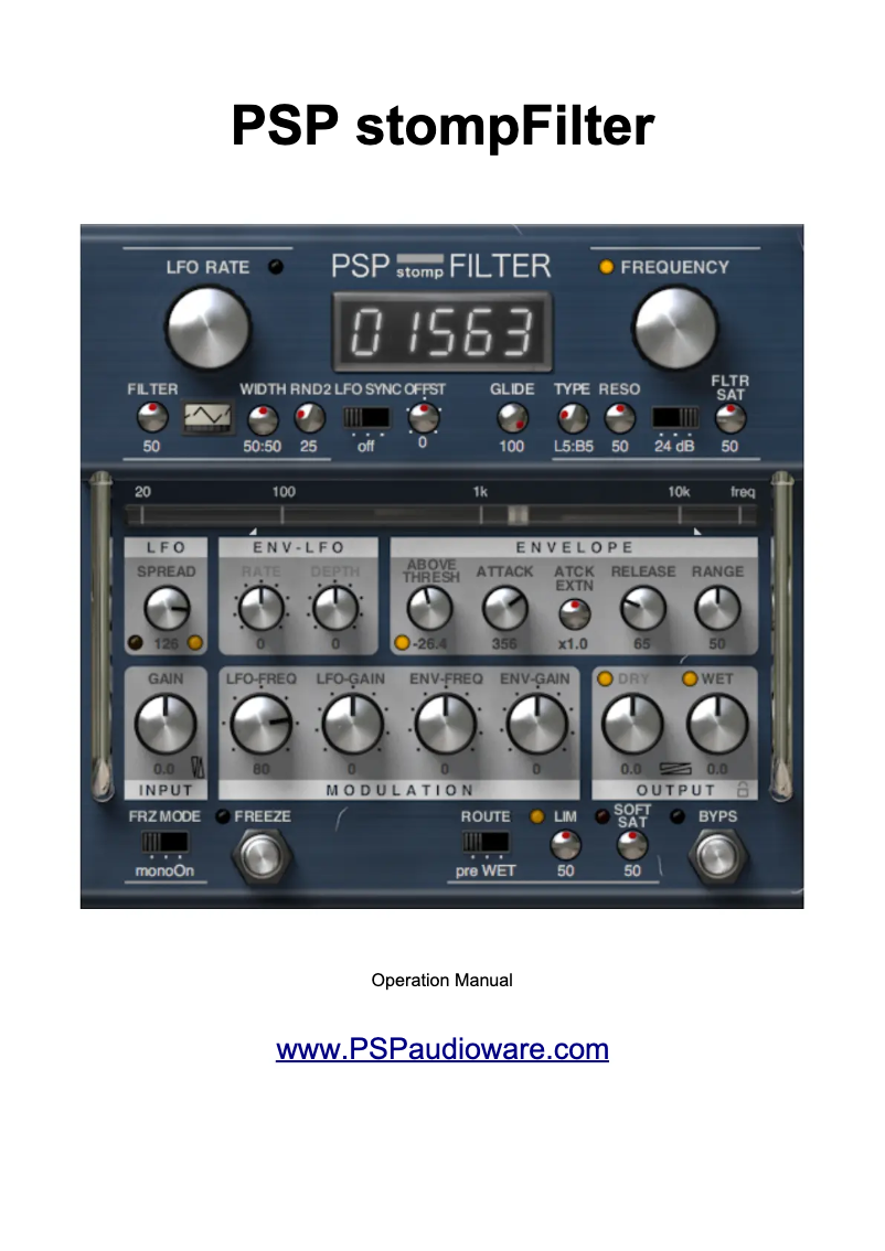 Page n°1 - Manuel utilisateur PSP Audioware stompFilter