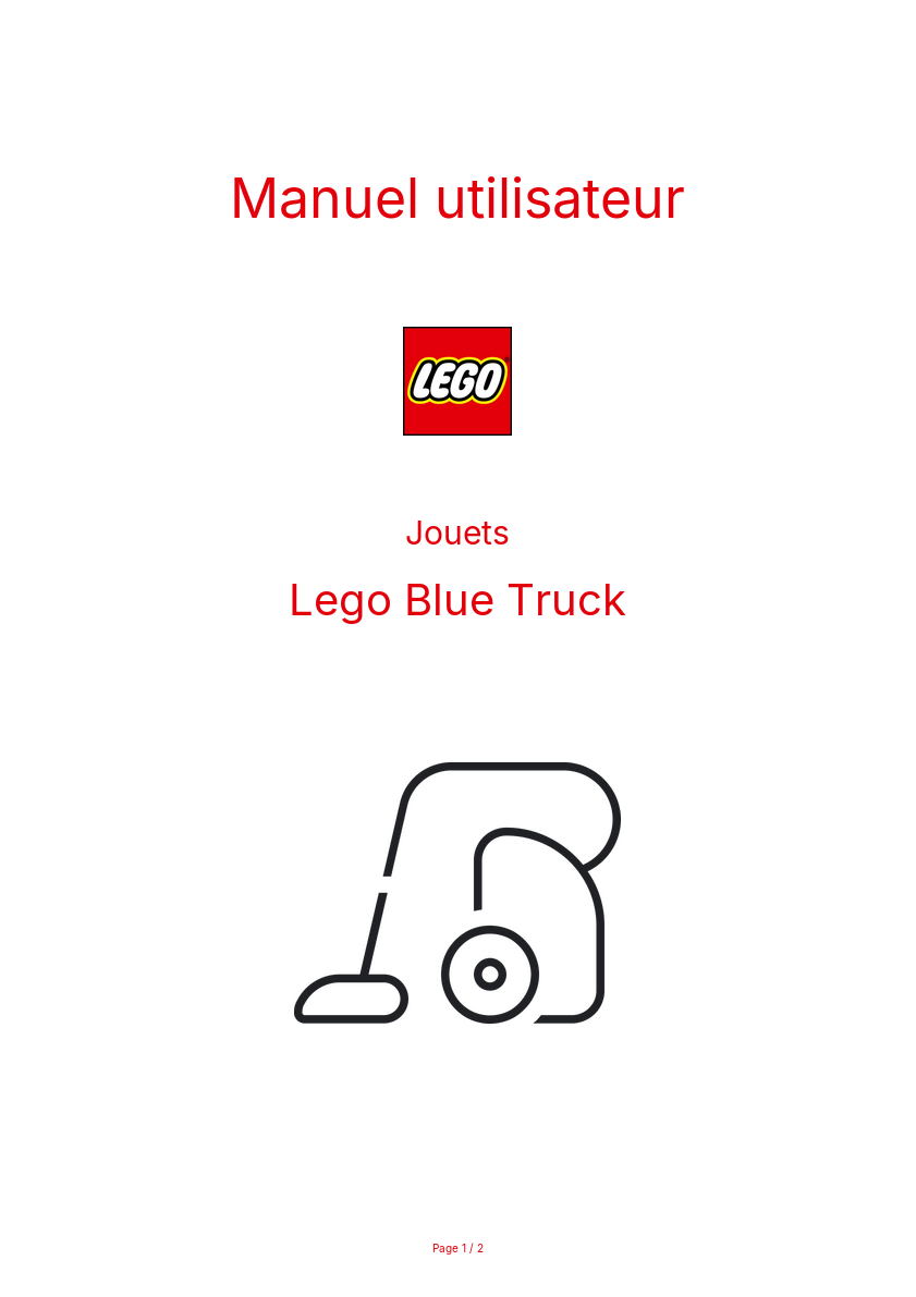 Image de la première page du manuel de l'appareil Blue Truck