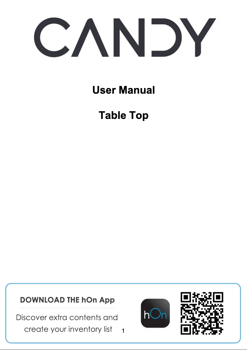 Page n°1 - Manuel utilisateur Candy COT1S45ES