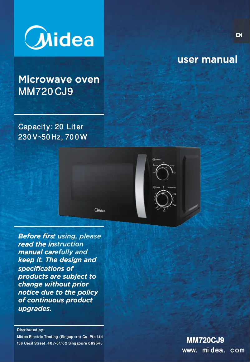 Page 1 de la notice Manuel utilisateur Midea MM720CJ9