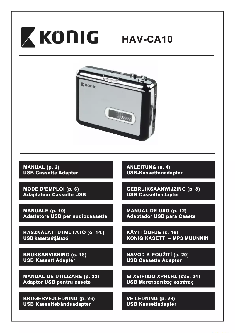 Página 1 del manual Manual de usuario Konig HAV-CA10