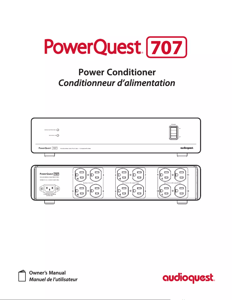 Page 1 de la notice Manuel utilisateur AudioQuest PowerQuest 707