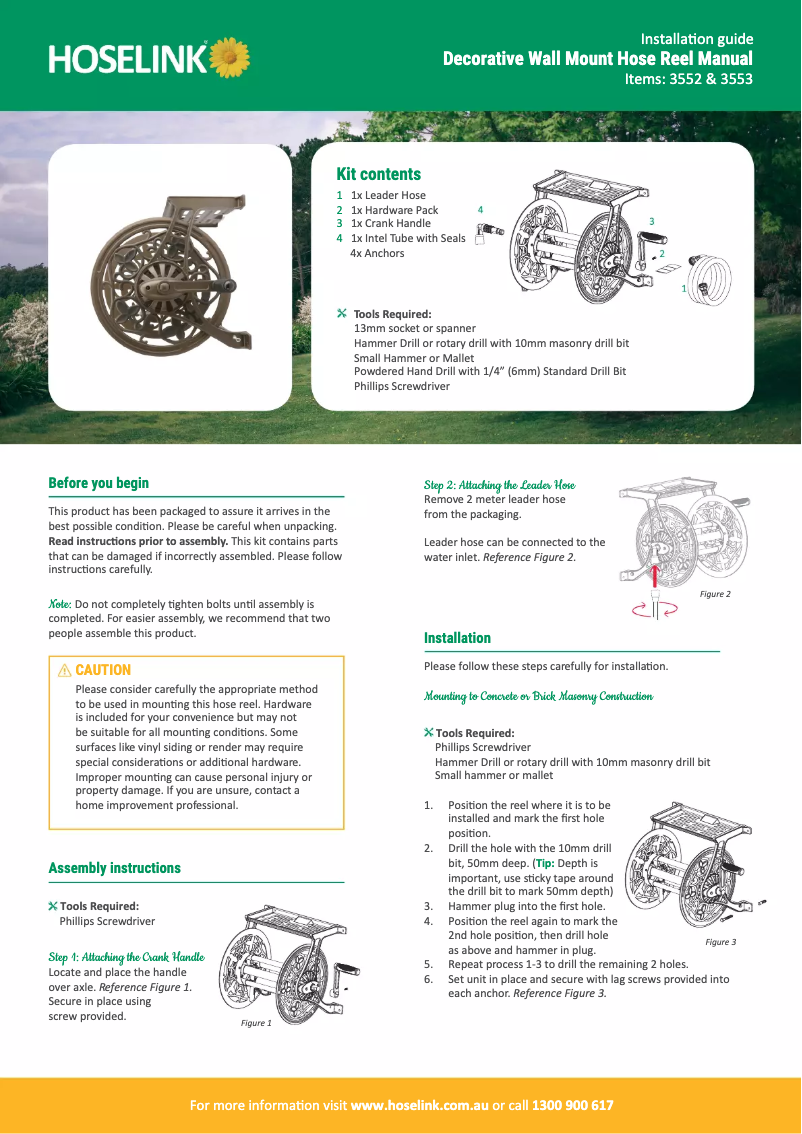 Page 1 de la notice Manuel utilisateur Hoselink 3552