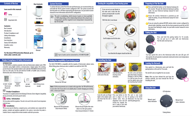 Image de la première page du manuel de l'appareil TRV10RFM