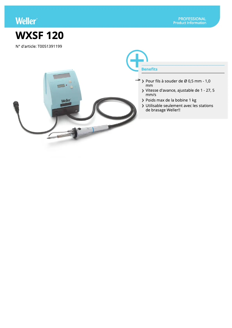 Page n°1 - Fiche technique Weller WXSF 120