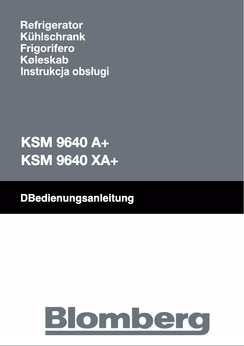 Page 1 de la notice Manuel utilisateur Blomberg KSM 9640 A