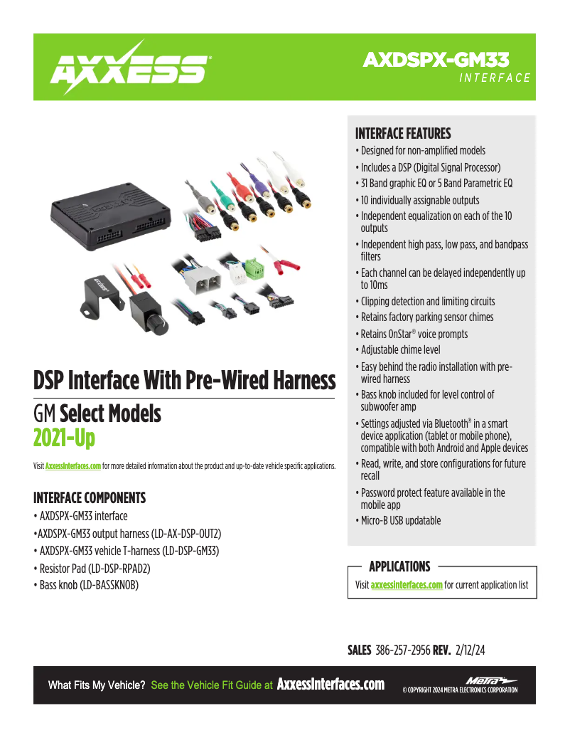 Página 1 del manual Ficha técnica AXESS AXDSPX-GM33