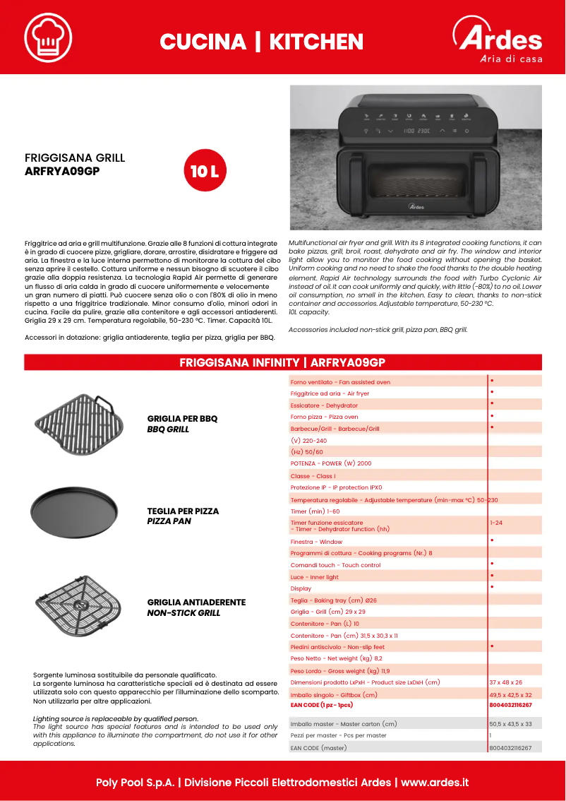 Image de la première page du manuel de l'appareil ARFRYA09GP