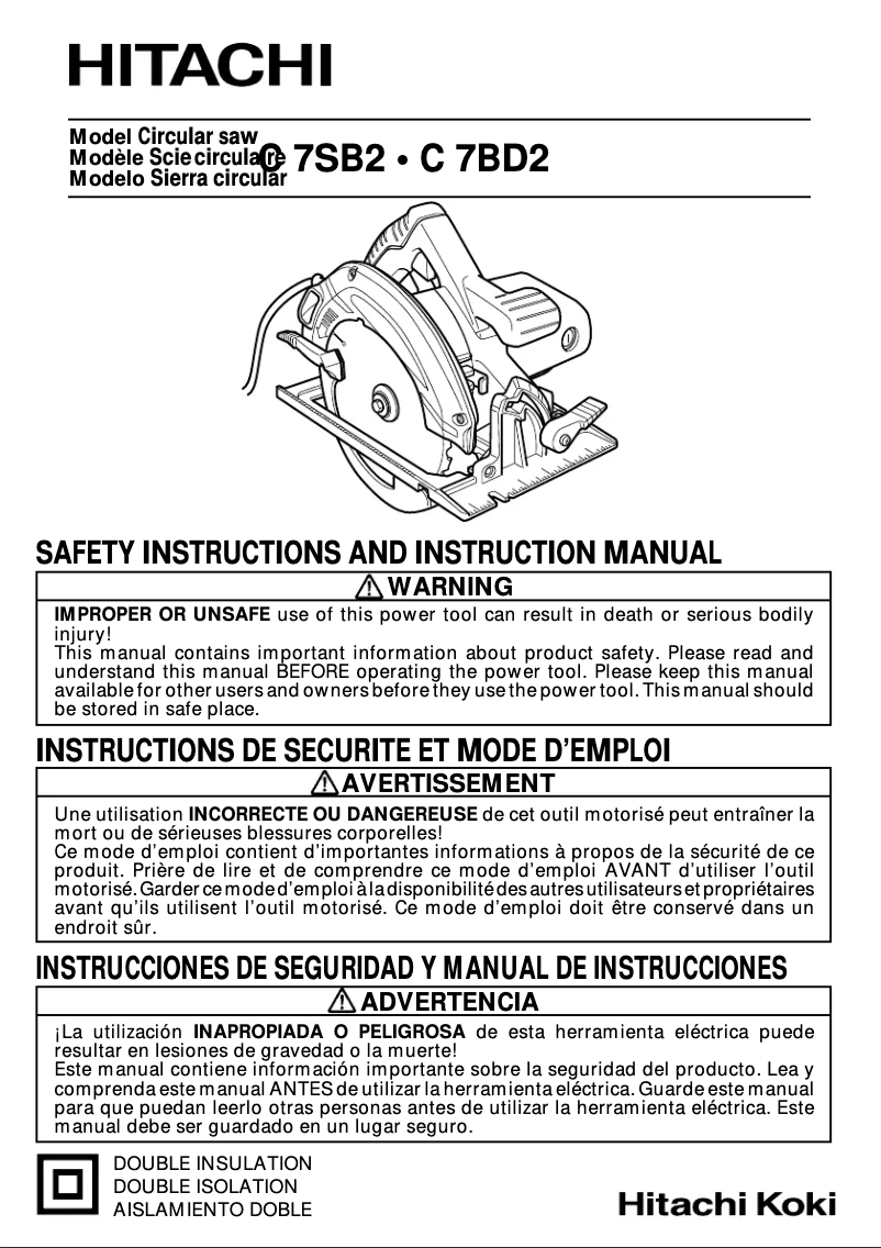 Image de la première page du manuel de l'appareil C7SB2