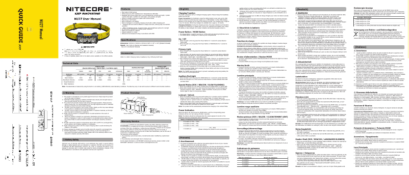 Page 1 de la notice Manuel utilisateur Nitecore NU27