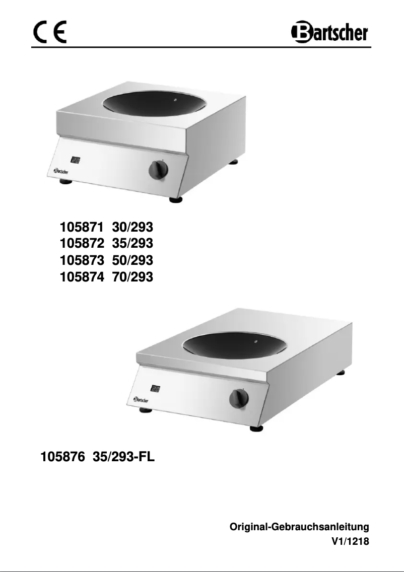 Page n°1 - Manuel utilisateur Bartscher 105876