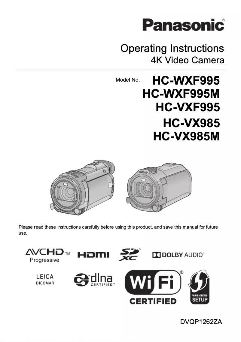 Página 1 del manual Manual de usuario Panasonic HC-VXF995
