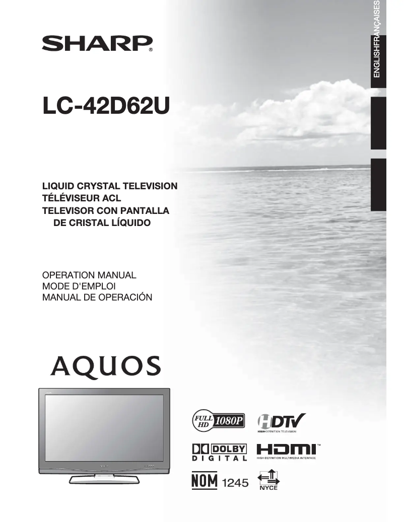 Page 1 de la notice Manuel utilisateur Sharp LC-42D62U