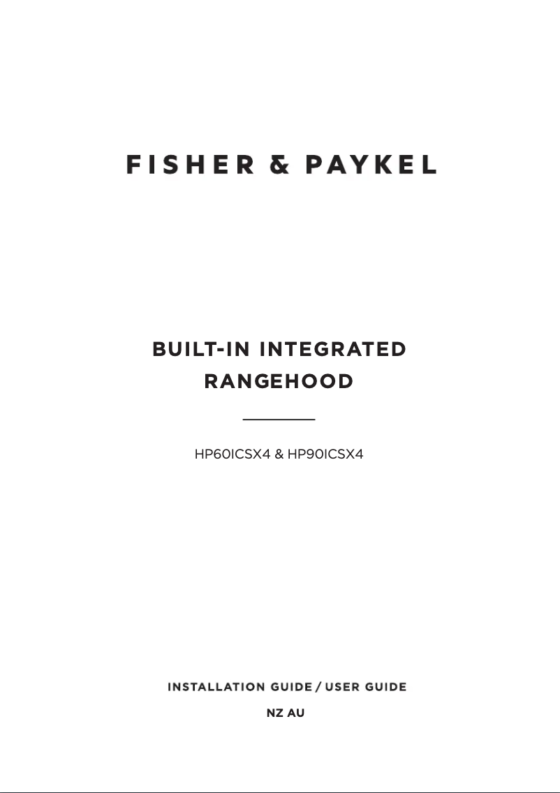 Page n°1 - Manuel utilisateur Fisher & Paykel HP90ICSX4