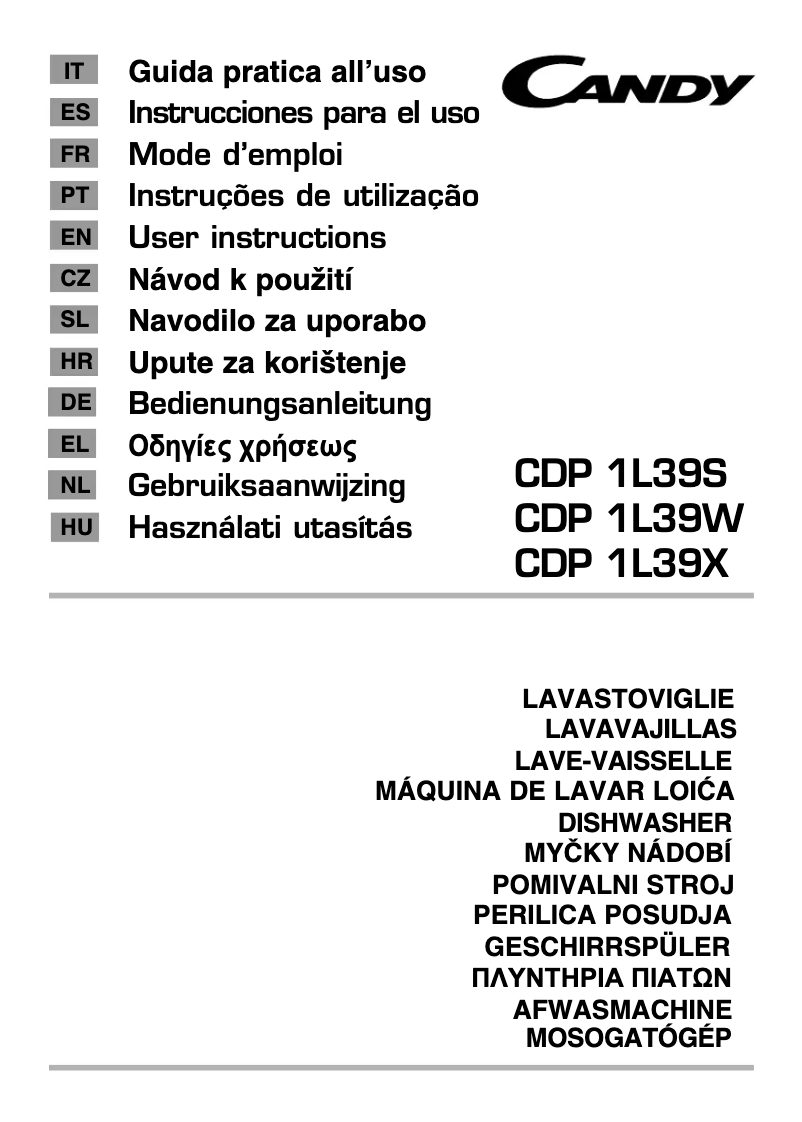 Page 1 of the manual User Manual Candy CDP 1L39W