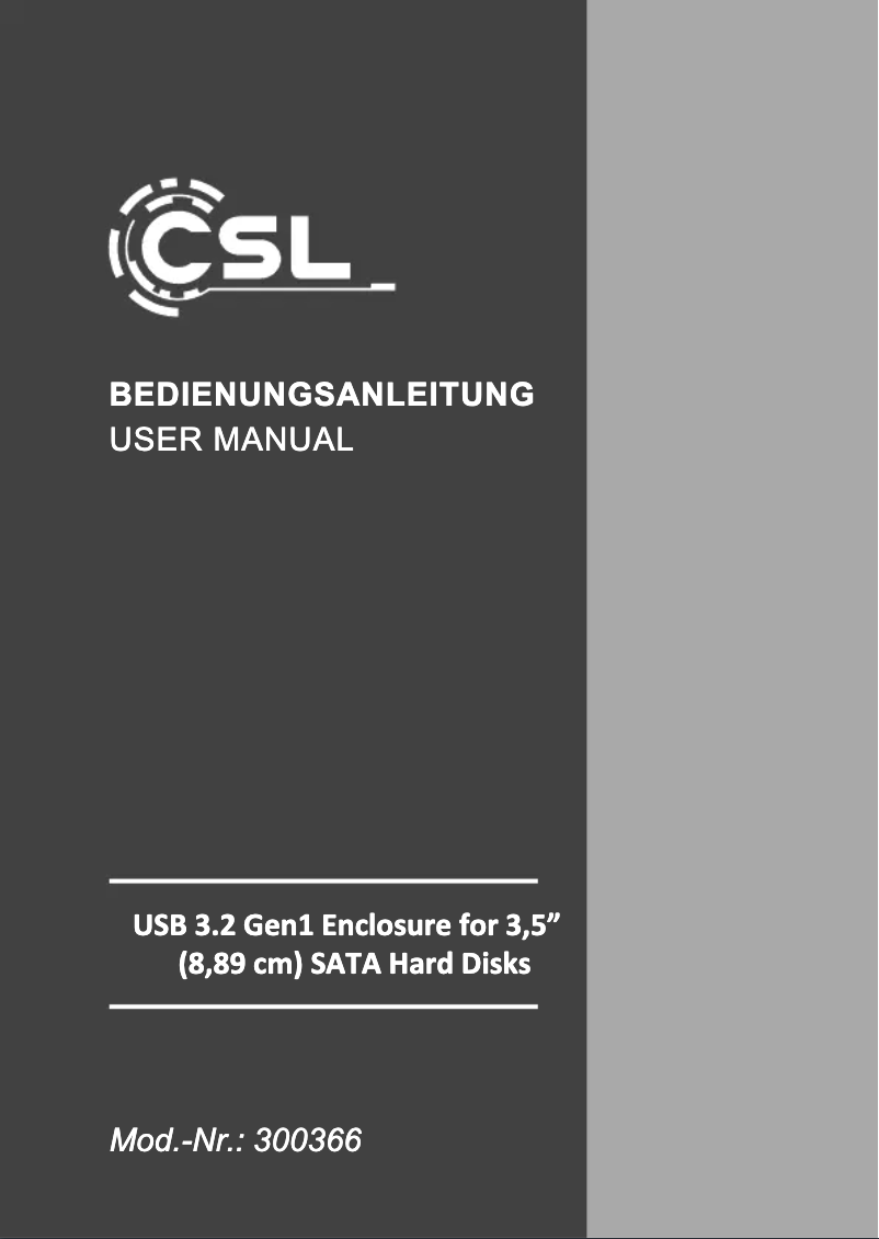 Page 1 de la notice Manuel utilisateur CSL 300366