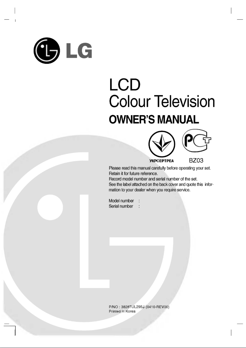 Page 1 de la notice Manuel utilisateur LG RZ-15LA66K