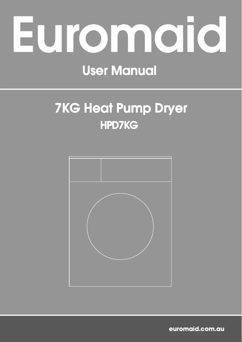 Page n°1 - Manuel utilisateur Euromaid HPD7KG
