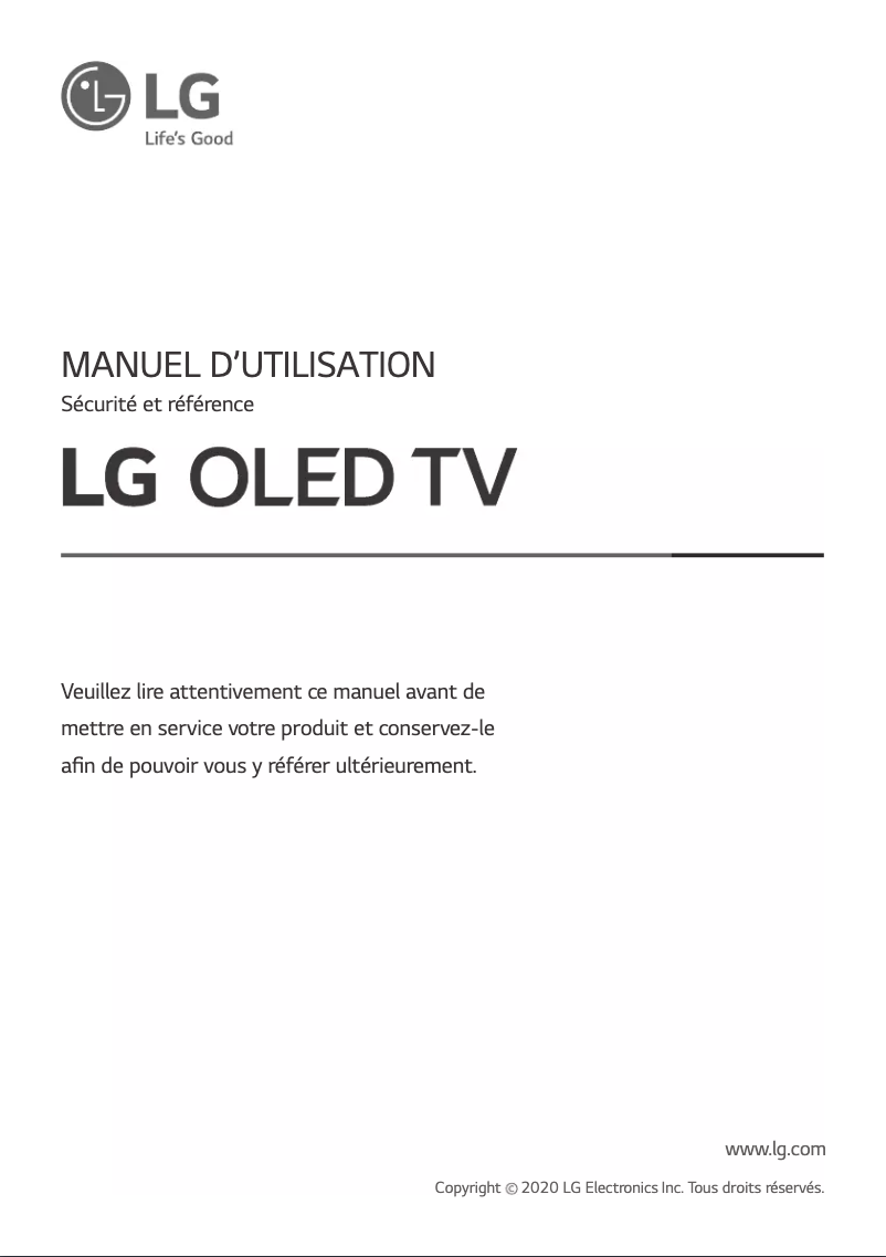 Image de la première page du manuel de l'appareil OLED65WXPVA