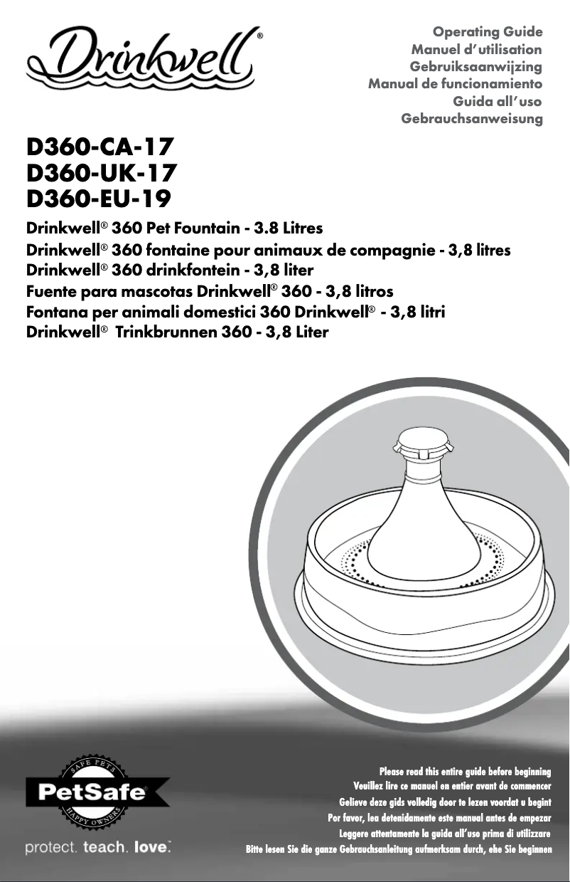Página 1 del manual Manual de usuario PetSafe Drinkwell D360-CA-17