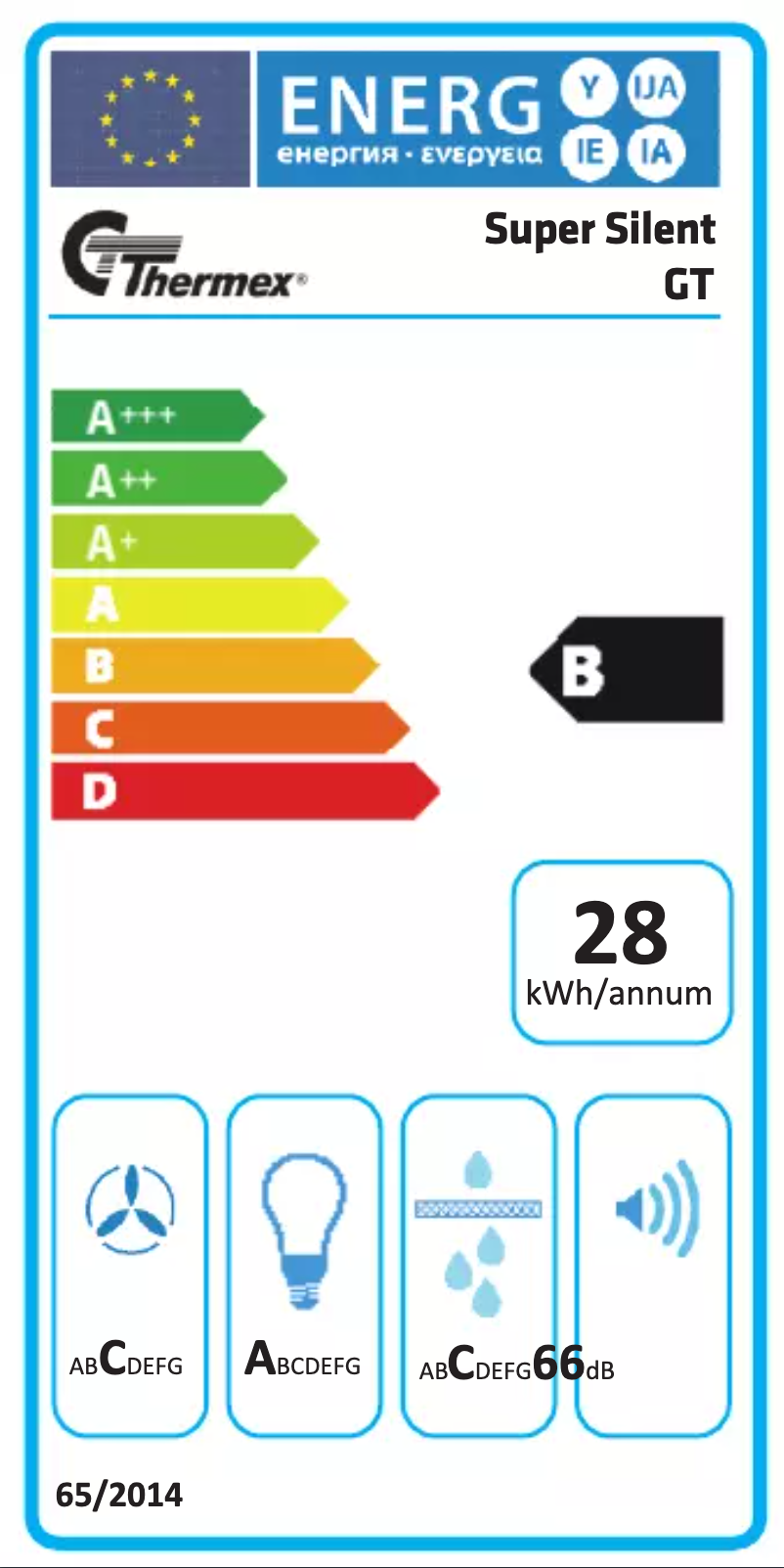 Page n°1 - Label énergétique Thermex Super Silent GT