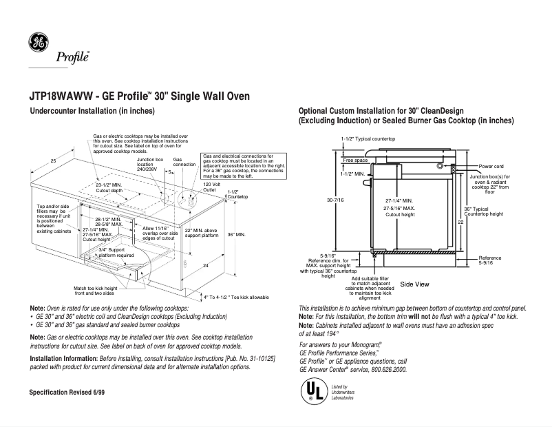 Image de la première page du manuel de l'appareil Profile JTP18WAWW