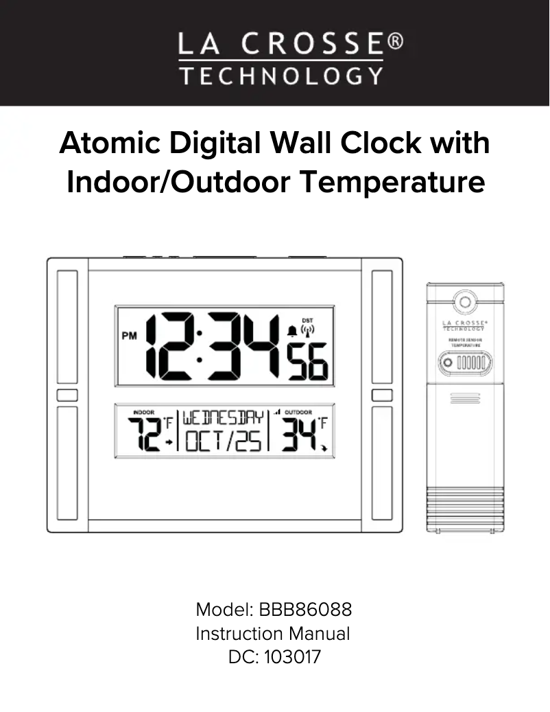 Page 1 de la notice Manuel utilisateur La Crosse Technology BBB86088V2