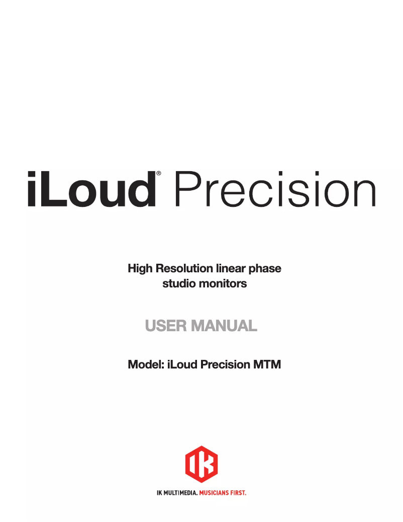 Page n°1 - Manuel utilisateur IK Multimedia iLoud Precision 5