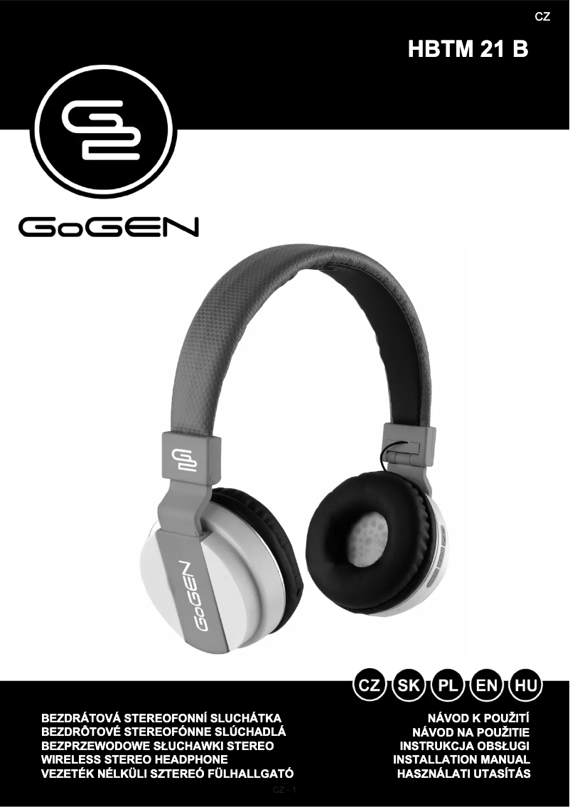 Page 1 of the manual User Manual GoGen HBTM 21B