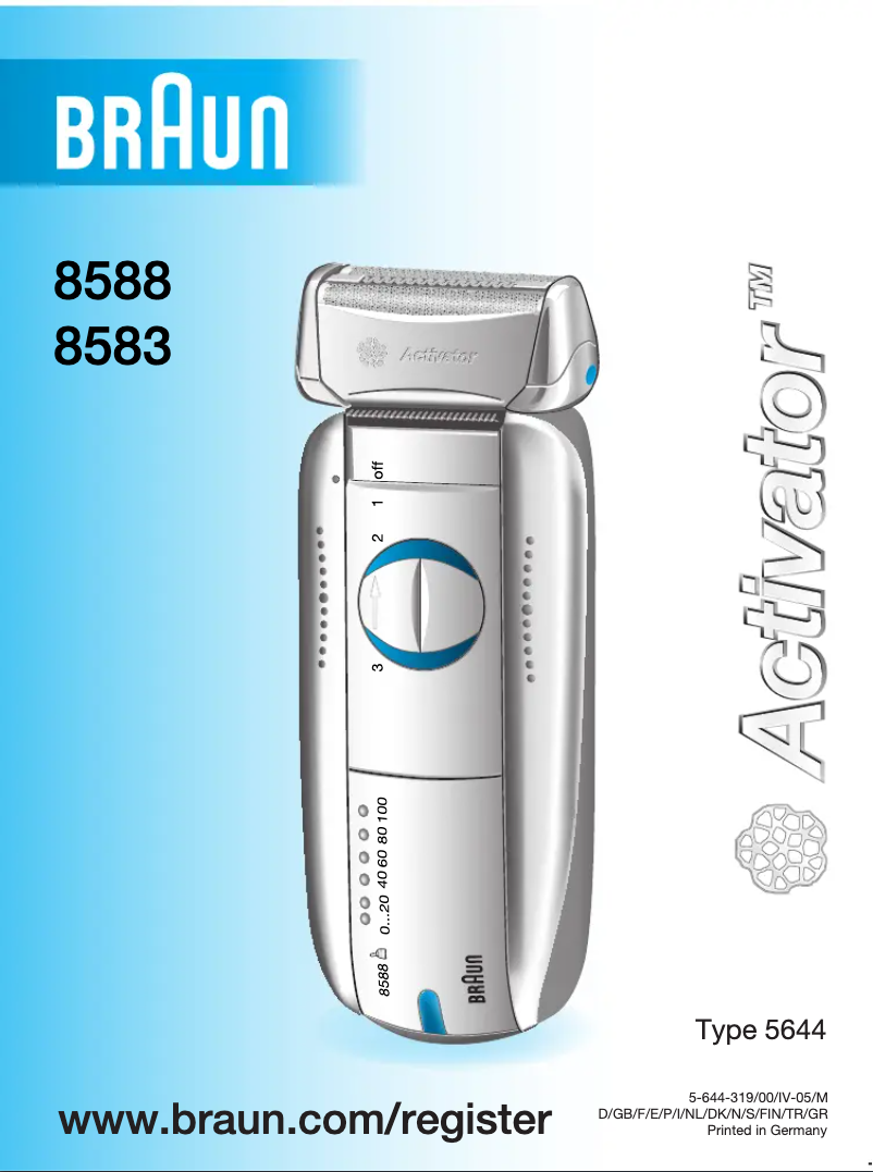 Page n°1 - Manuel utilisateur Braun Activator 8583