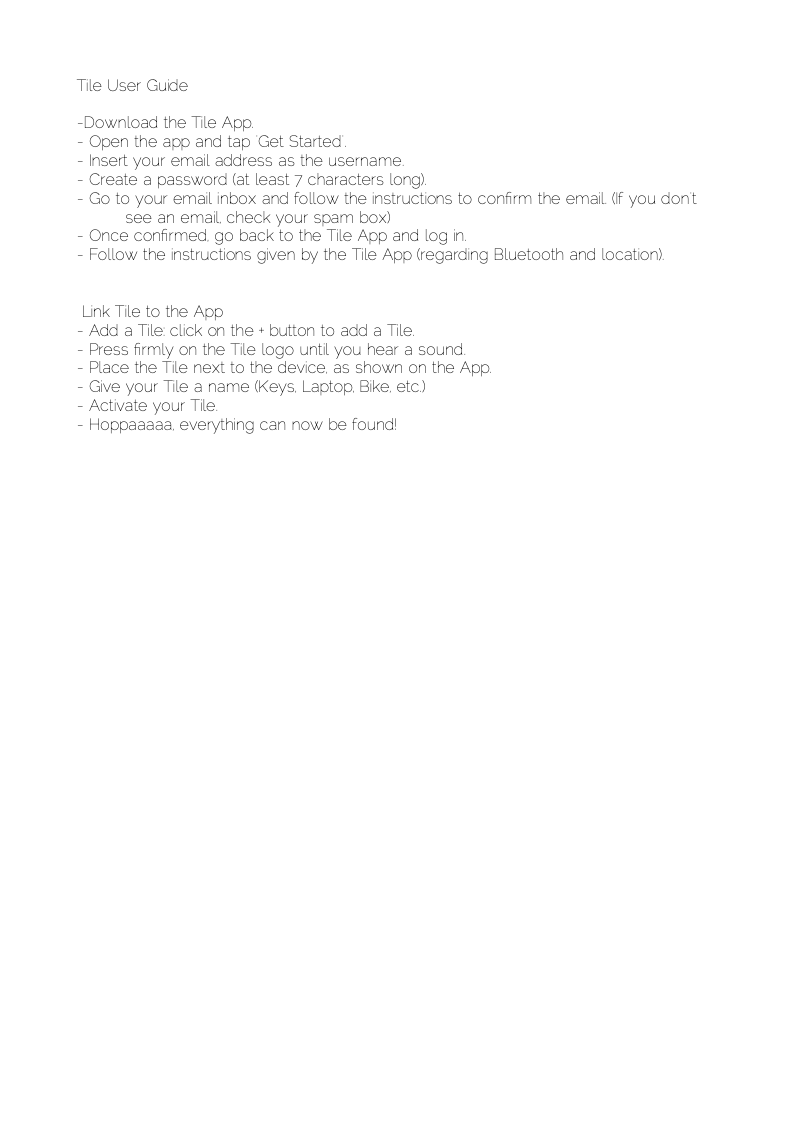 Page n°1 - Manuel utilisateur Tile Sticker