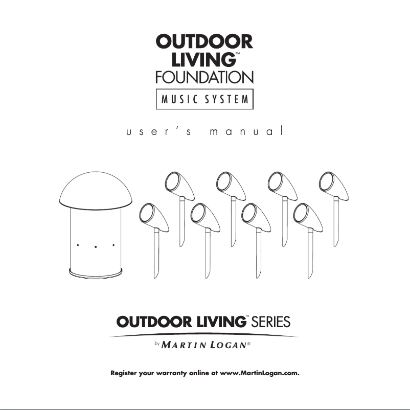 Page n°1 - Manuel utilisateur Martin Logan Outdoor Living Foundation 8.1