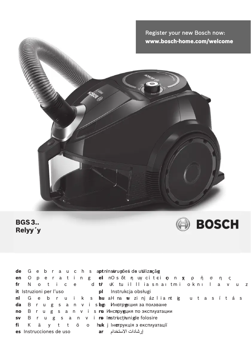 Page 1 de la notice Manuel utilisateur Bosch BGS32200