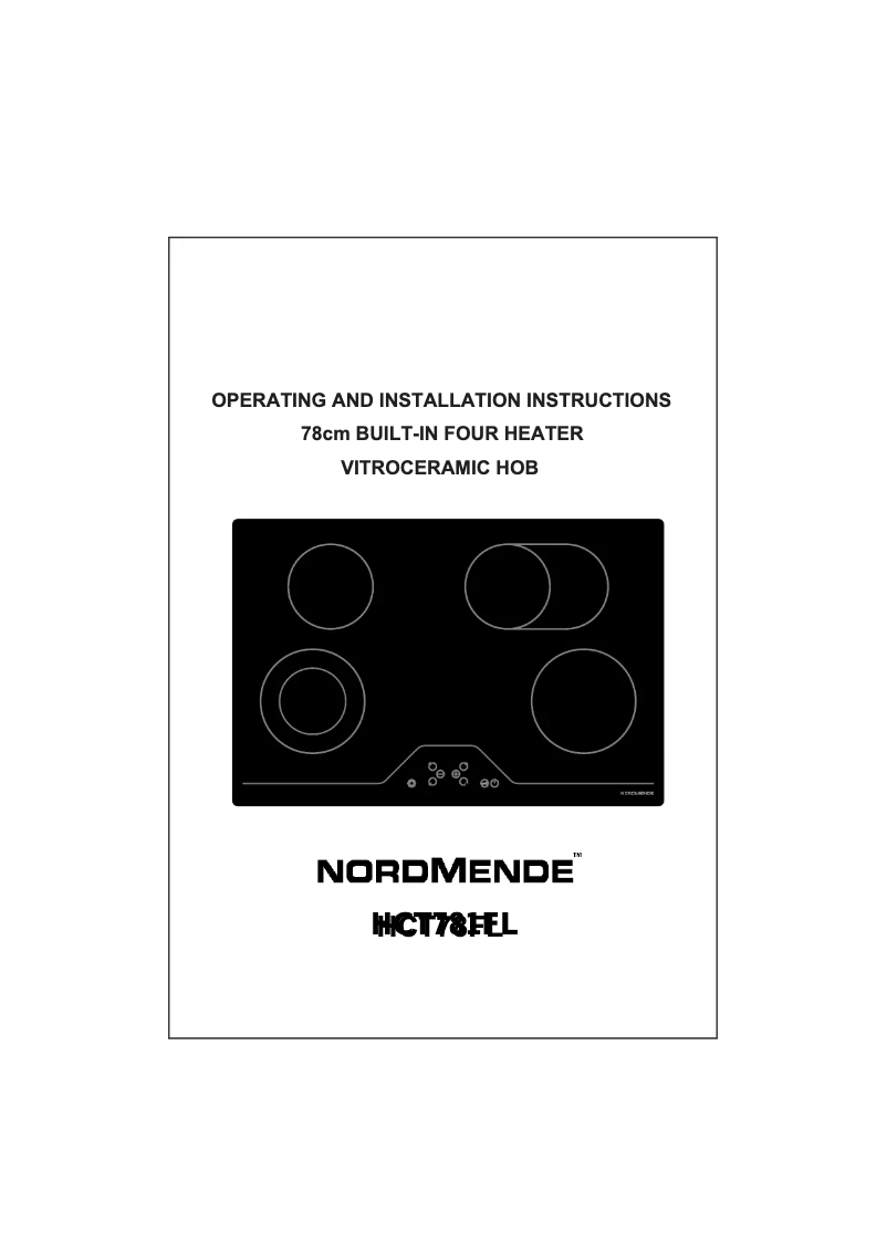 Page n°1 - Manuel utilisateur Nordmende HCT781FL