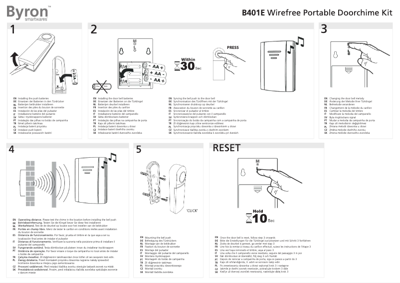 Page 1 de la notice Manuel utilisateur Byron B401E