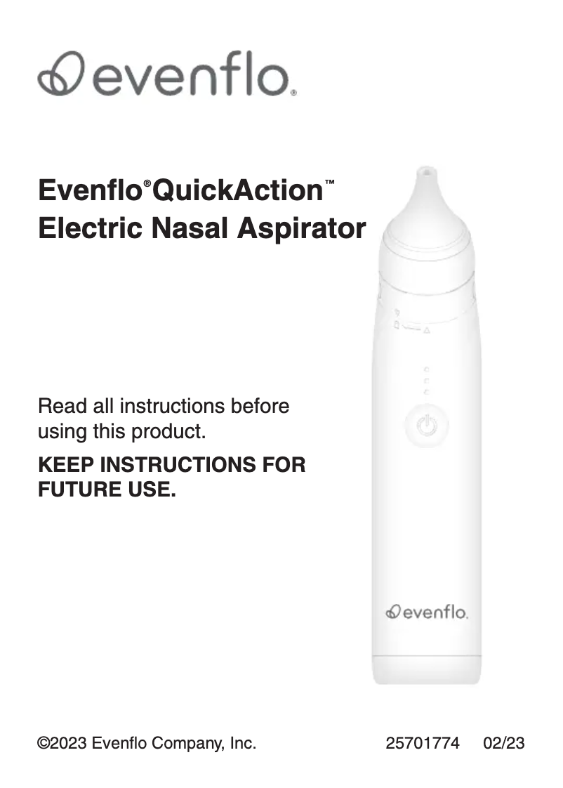 Page 1 de la notice Manuel utilisateur Evenflo QuickAction