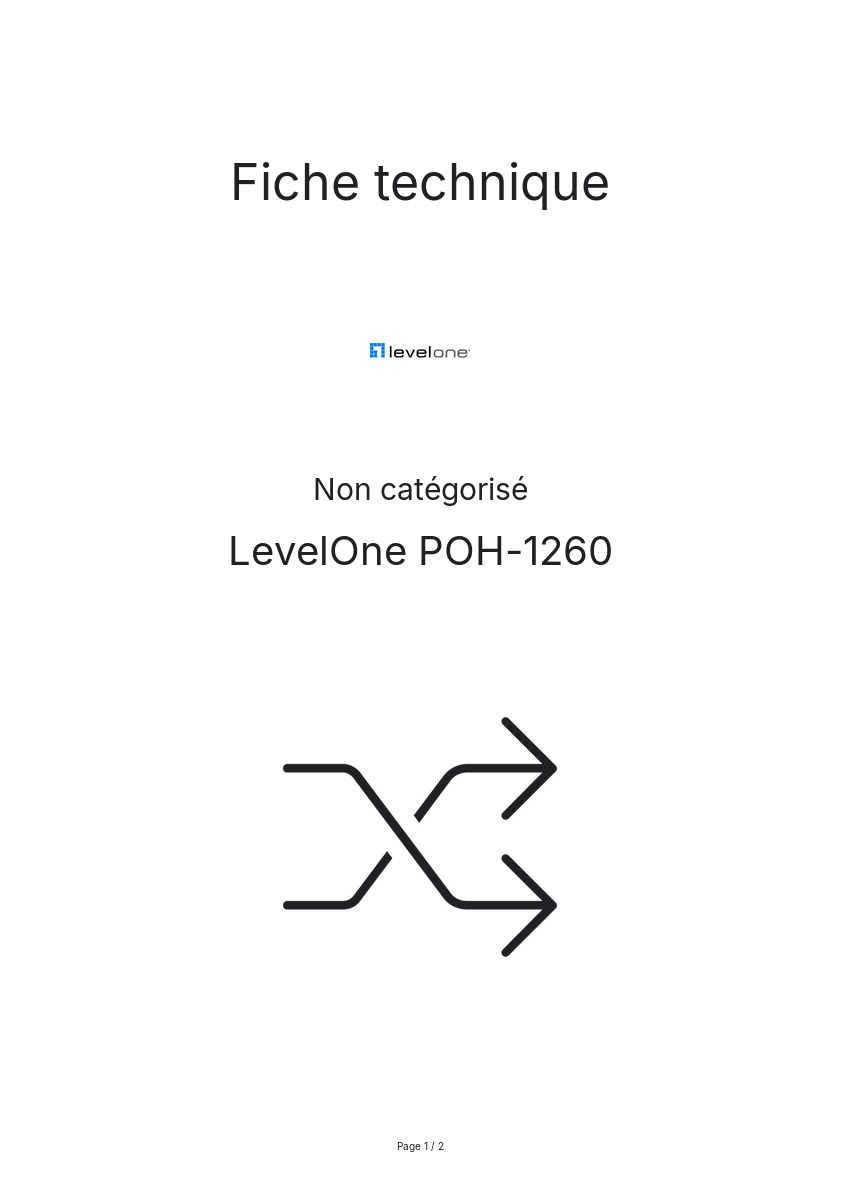 Page n°1 - Fiche technique LevelOne POH-1260