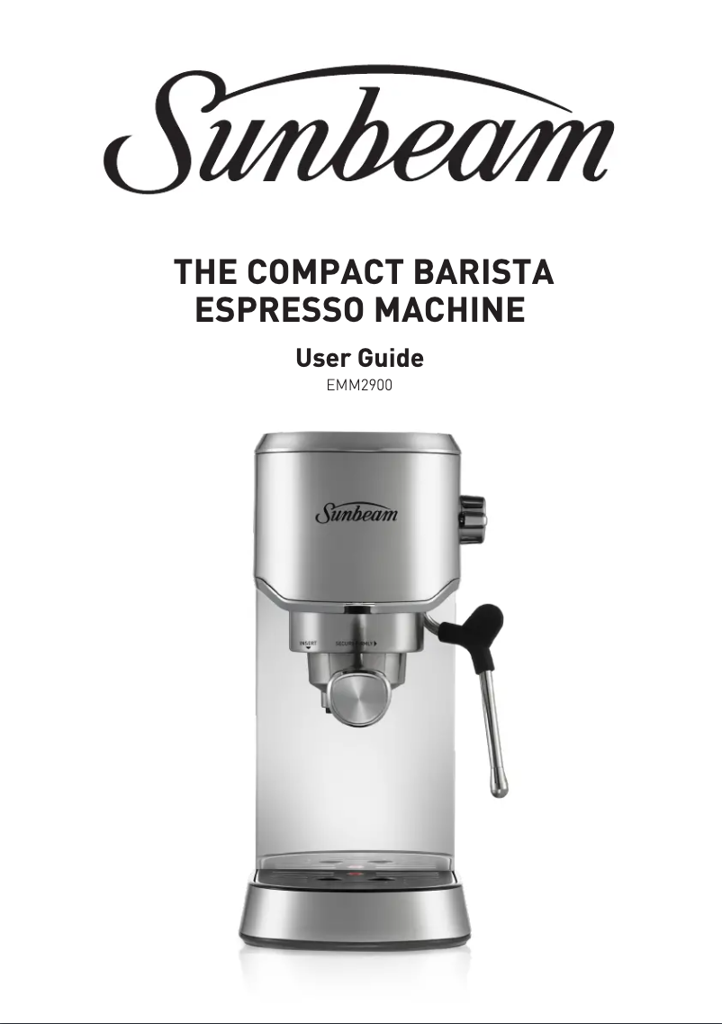 Page 1 de la notice Manuel utilisateur Sunbeam The Compact Barista EMM2900