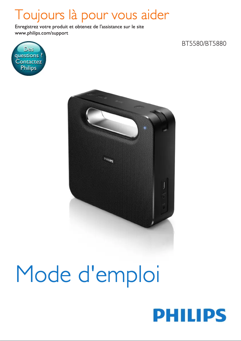 Page 1 de la notice Manuel utilisateur Philips BT5880