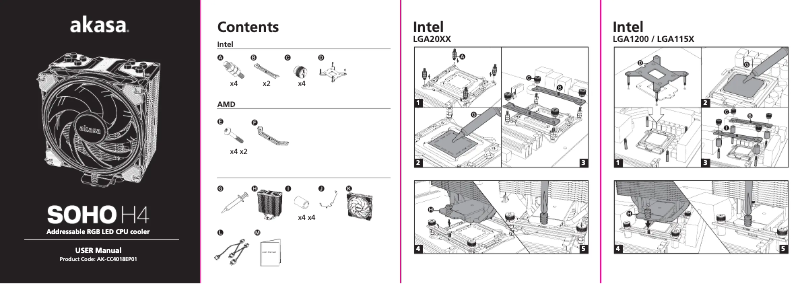Page 1 de la notice Manuel utilisateur Akasa Soho H4
