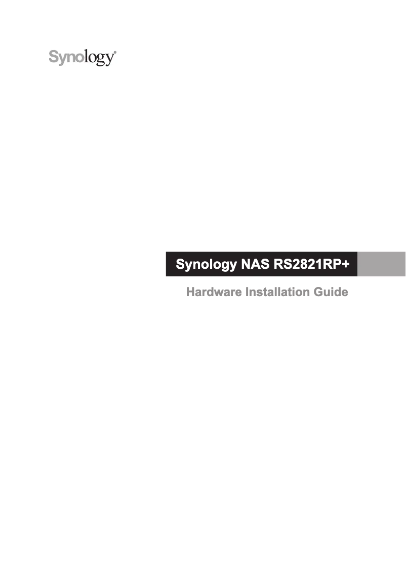Page 1 de la notice Manuel utilisateur Synology RackStation RS28221RP+