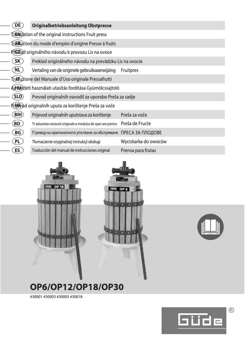 Image de la première page du manuel de l'appareil OP 6
