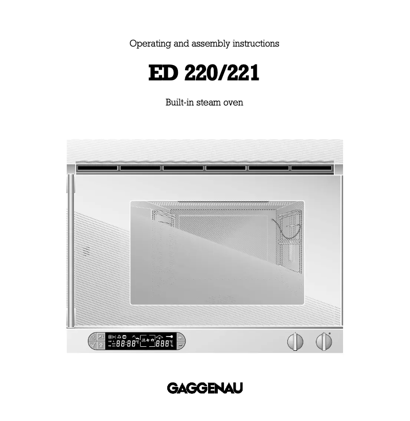 Page n°1 - Manuel utilisateur Gaggenau ED 220-100