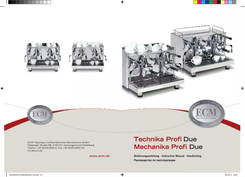 Page n°1 - Manuel utilisateur ECM Technika Profi Due