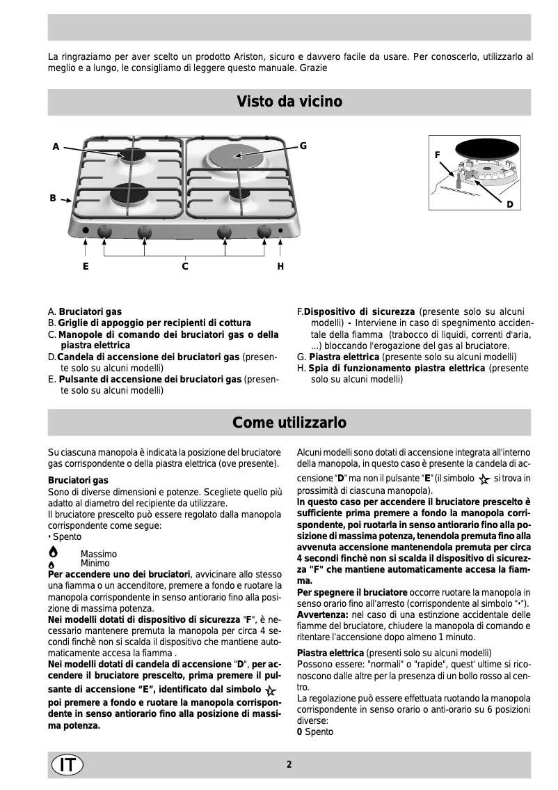 Page n°1 - Manuel utilisateur Ariston Thermo PF 640 E
