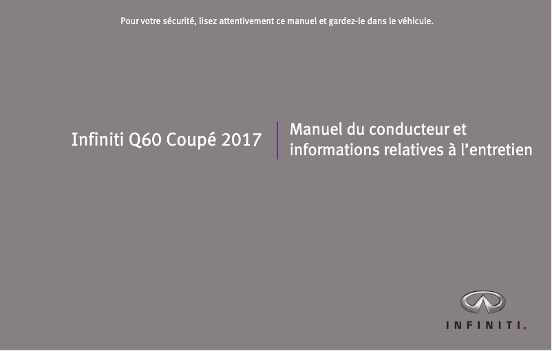 Image de la première page du manuel de l'appareil Q60 Coupe (2017)